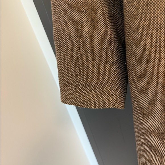 OXMO (Denmark) L wool blend EUC Brown Trench Coat with Pink Floral Design - Picture 4 of 14